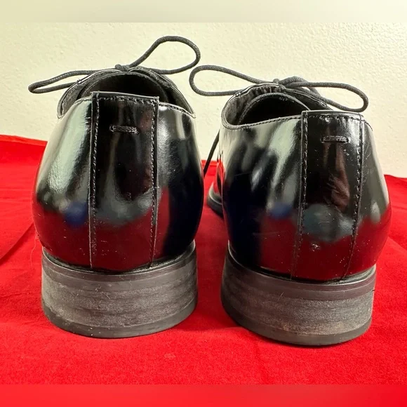 VIA SPIGA Men's Laconi Tuxedo Dress Shoe Black Patent Leather, Sz 11